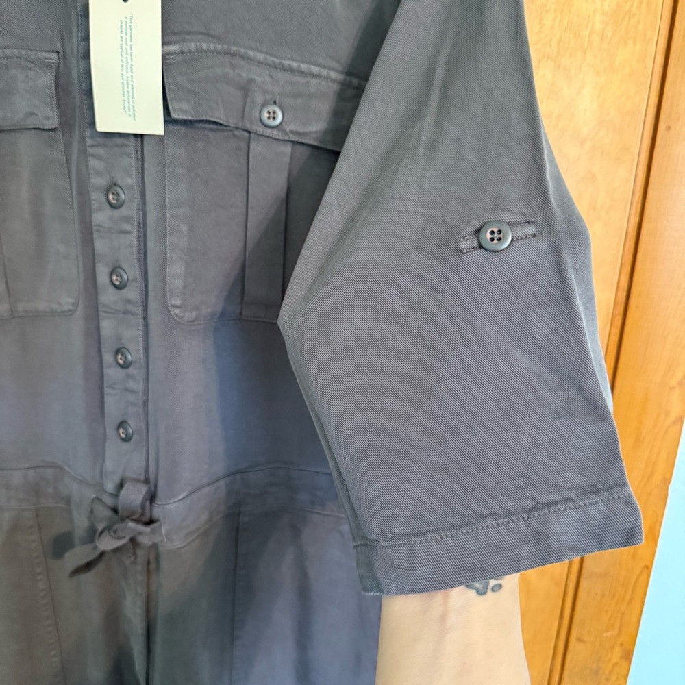 NWT Sundance All Roads Gray Graphite Jumpsuit Size L Petite Women - Picture 7 of 14